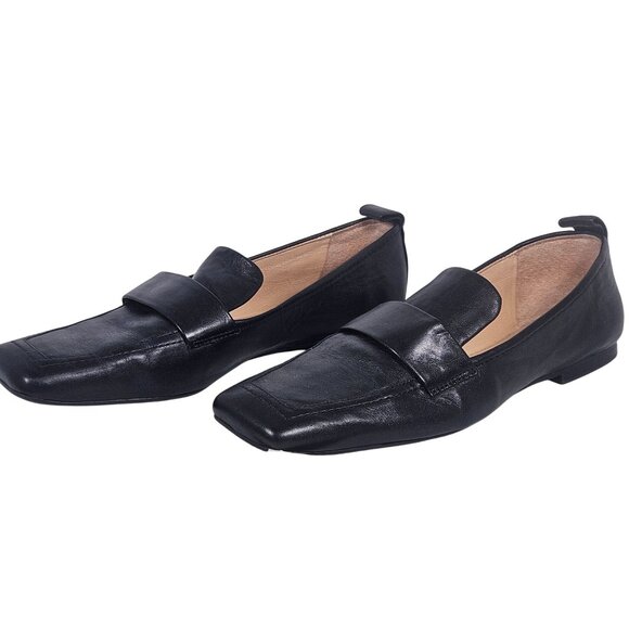 Vince Camuto Women’s Black Loafers 7.5 M/38 Square Toe Minimalist Quiet Luxury - Picture 6 of 12